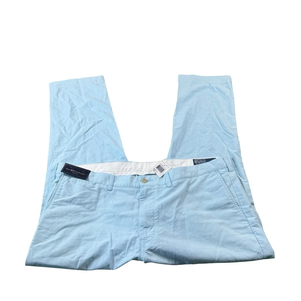 Polo Ralph Lauren Light Blue Slim Fit Cotton Blend Mens Chino Pant 42x30 NWT